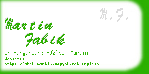 martin fabik business card